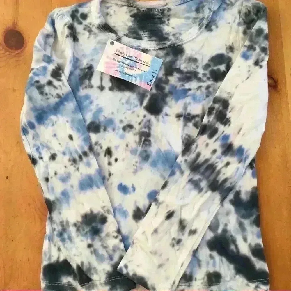 NWOT Tie dye set with Gap Kids leggings lace trim blue black girls S